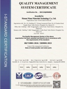Hunan Mana ISO 90012 Hunan Mana ISO 90012